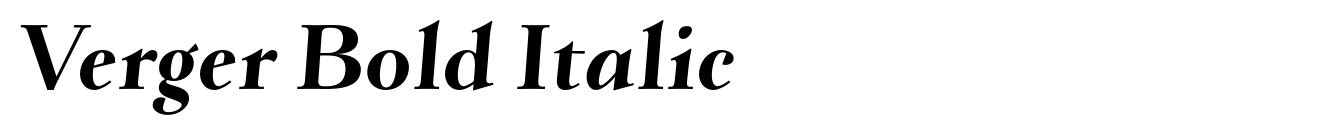 Verger Bold Italic